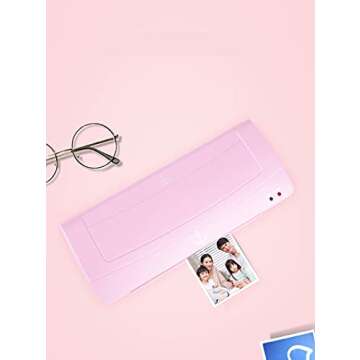 Thermal Laminator Machine, 12 inches Wide (A3 A4 A6), Never Jam Technology, with Paper Trimmer, Corner Rounder, 2 Roller System, Pink