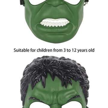 Avazera Hulk mask for Kids，Superhero Costumes Children's Birthday Parties, Hulk Toys Gifts for Halloween Cosplay Parties (Hulk Mask)