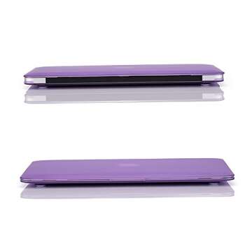 RUBAN Case Compatible with MacBook Air 13 Inch (Models: A1369 & A1466, Older Version 2010-2017 Release), Slim Snap On Hard Shell Protective Cover and Keyboard Cover, Purple