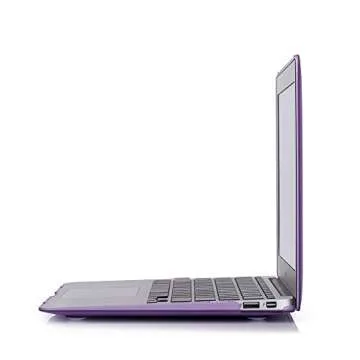 RUBAN Case Compatible with MacBook Air 13 Inch (Models: A1369 & A1466, Older Version 2010-2017 Release), Slim Snap On Hard Shell Protective Cover and Keyboard Cover, Purple