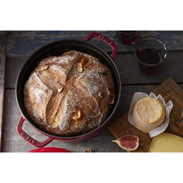 Staub 4 Qt Round Cocotte Cherry Red Durable Cooking Pot