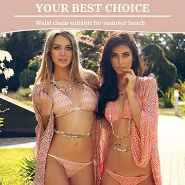Jadive 7 Pieces Waist Beads for Women Jewelry Belly Beads Chains Summer African Beach Bikini Body Belly Chains Jewelry(Stylish Style)