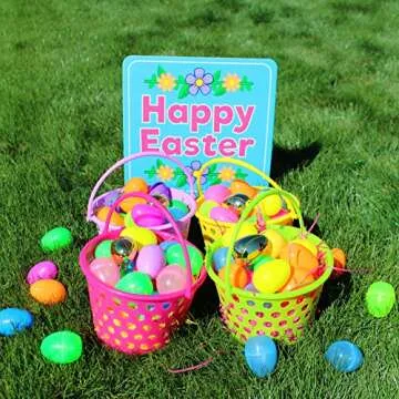 Vibrant JOYIN Easter Egg Basket Set - 8" Durable & Reusable