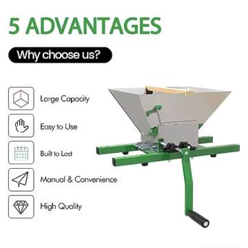 Fruit and Apple Crusher - 7L Manual Juicer Grinder,Portable Fruit Scratter Pulper for Wine and Cider...