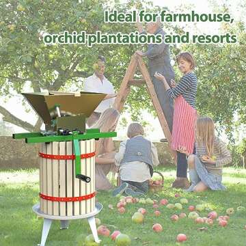 Fruit and Apple Crusher - 7L Manual Juicer Grinder,Portable Fruit Scratter Pulper for Wine and Cider Pressing(Stainless Steel,1.8 Gallon,Green)