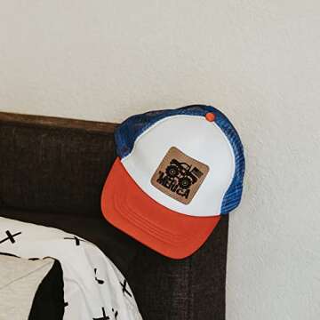 Legacy and Light Red White and Blue 'Merica Monster Truck Baseball Cap for Kids, American Flag Hat for Boys, Patriotic Hat for Girls, Toddler Monster Truck Baseball Hat for Kids
