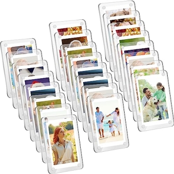 Remerry 24 Pcs Acrylic Magnetic Photo Frame Set – Double-Sided Display for Photos, Cards & More!