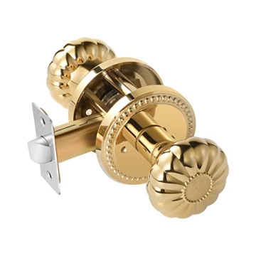 JIASENBAO Gold Door knobs, Decorative Luxury Interior Privacy Door Handles for Bedroom Bathroom Clas...