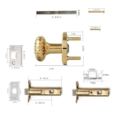 JIASENBAO Gold Door Knobs for Bedroom & Bathroom Privacy