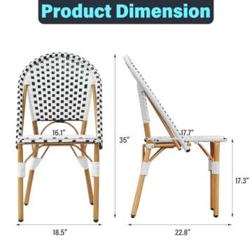 ECOTOUGE French Bistro Chair Set - Versatile Seating Style