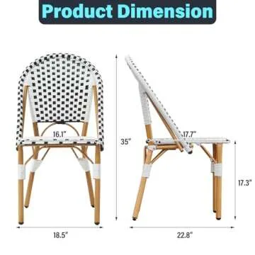 ECOTOUGE French Bistro Chair Set - Versatile Seating Style