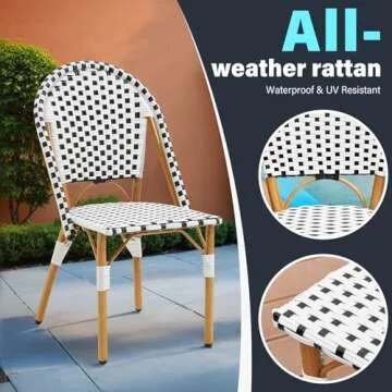 ECOTOUGE French Bistro Chair Set - Versatile Seating Style