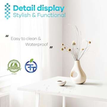 Kaboon White Table Top 23.62" D x 59.1" W, Solid One-Piece Desktop, Universal Wood Countertop, Reversible Laminate Top, Double Desks, L-Desk DIY, for Home and Commercial