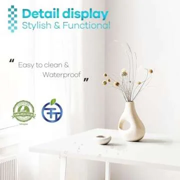 Kaboon White Table Top 23.62" D x 59.1" W, Solid One-Piece Desktop, Universal Wood Countertop, Reversible Laminate Top, Double Desks, L-Desk DIY, for Home and Commercial