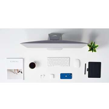 Kaboon White Table Top 23.62" D x 59.1" W, Solid One-Piece Desktop, Universal Wood Countertop, Reversible Laminate Top, Double Desks, L-Desk DIY, for Home and Commercial