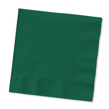 Creative Converting Touch of Color 200 Count 2-Ply Paper Beverage Napkins, Hunter Green - 253124