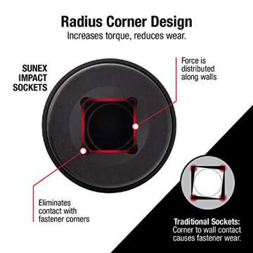SUNEX TOOLS 3301, 3/8 Inch Drive, Universal Impact Joint, Cr-Mo Alloy Steel, Cr-Mo Steel, Radius Corner Design, Flexible, Meets ANSI Standards