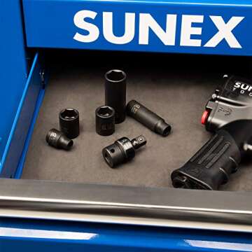 SUNEX TOOLS 3301, 3/8 Inch Drive, Universal Impact Joint, Cr-Mo Alloy Steel, Cr-Mo Steel, Radius Corner Design, Flexible, Meets ANSI Standards