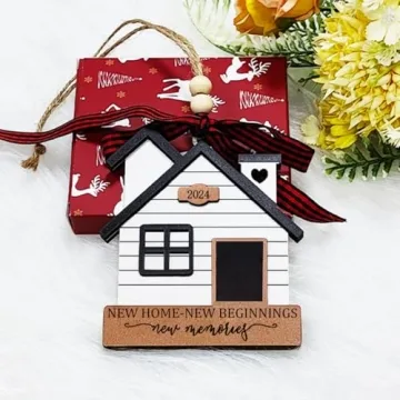 New Home Ornament 2024- Housewarming Gifts New Home, New House New Beginning, House Warming Gift for Women, Couple, homeowners, New Home Gift Ideas - First Home Christmas Ornament 2024