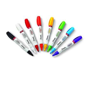 Sharpie Oil-Based Paint Markers, Medium Point, Assorted Colors, 8 Count - Great for Rock Painting
