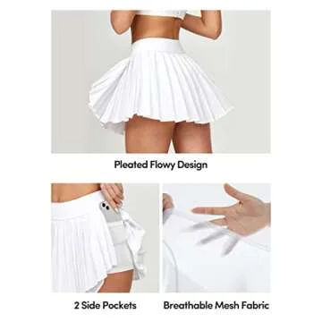 IUGA Women's Pleated Tennis Skirt with Pockets