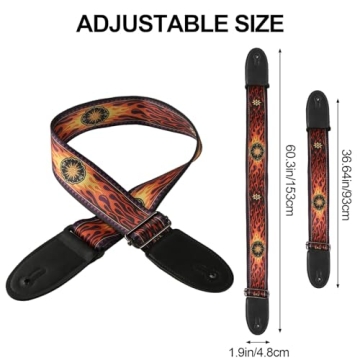 Cobahom Vintage Guitar Straps with Leather Ends Set