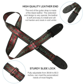 Cobahom Vintage Guitar Straps with Leather Ends Set