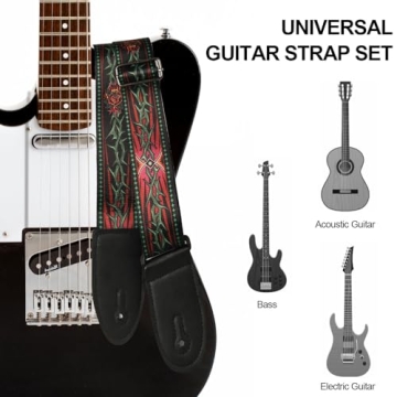 Cobahom Vintage Guitar Straps with Leather Ends Set