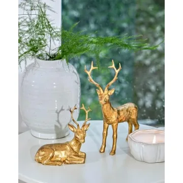 Luxury Christmas Resin Reindeer Figurines for Decor