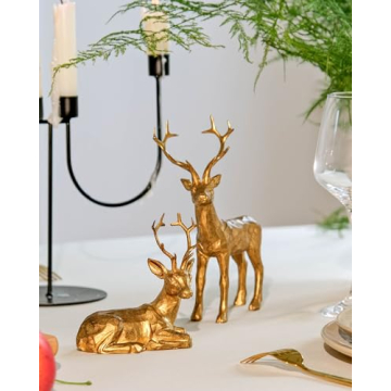 Luxury Christmas Resin Reindeer Figurines for Decor