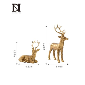 Luxury Christmas Resin Reindeer Figurines for Decor