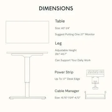 FLEXISPOT EN2 Standing Desk with Power Outlet - Adjustable Heights