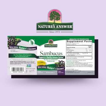 Nature's Answer Sambucus Elderberry Syrup 16 Ounce | Great Tasting Immune Support Supplement | Antio...
