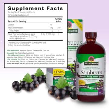 Nature's Answer Sambucus Elderberry Syrup for Immune Support