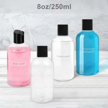 8 oz Clear Travel Bottles - Reusable & Leak-Proof Containers