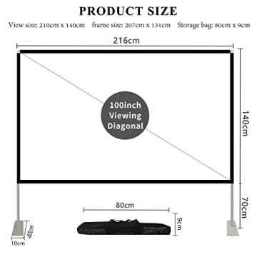 100 Inch Portable Projector Screen for Outdoor Movies
