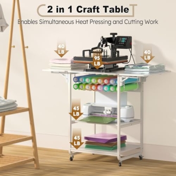 Craft 3 Tier Movable Heat Press Table for Creators