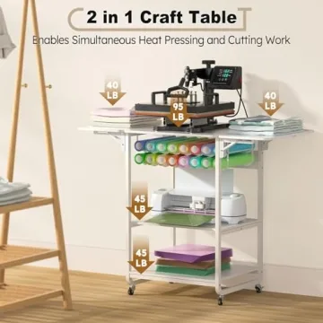 Craft 3 Tier Movable Heat Press Table for Creators