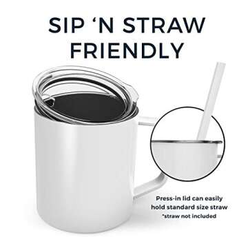 Maars Townie Insulated Coffee Mug, 14 oz | Double Wall Vacuum Sealed Camp Cup - Carnation Pink