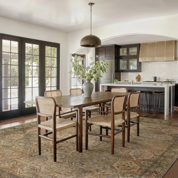 Bavni 8x10 Vintage Distressed Area Rug, Machine Washable