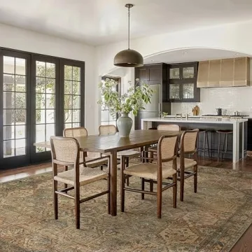 Bavni 8x10 Vintage Distressed Area Rug, Machine Washable