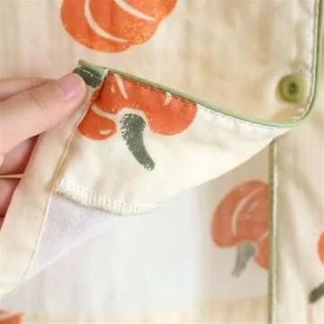 Shanghai Story Pumpkin Print Pajamas Long Sleeve Sleepwear Button Down Pj Sets Loungewear Set Size M Yellow