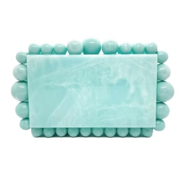 CUXVA Acrylic Clutch Purse for Women - Stylish Evening Handbag with Glitter Beads