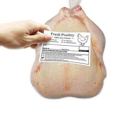 Poultry Freezer Labels,4x3 Inch with Handling Instructions Exemption,50 Pcs
