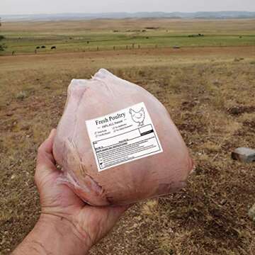 Poultry Freezer Labels,4x3 Inch with Handling Instructions Exemption,50 Pcs