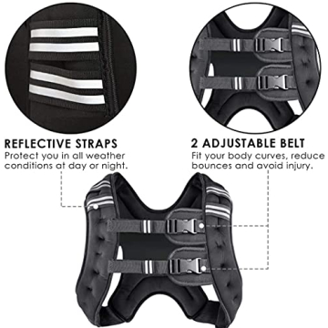 Prodigen 8 Lbs Weighted Vest Reflective Stripe Adjustable Straps