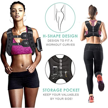 Prodigen 8 Lbs Weighted Vest Reflective Stripe Adjustable Straps