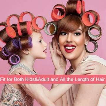 Self Grip Hair Roller Curlers Set for All Hair Types