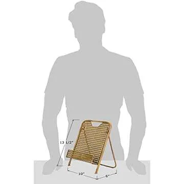 Red Co. 13.5 x 10 inch Decorative Foldable Metal Wire Bamboo Cookbook Stand & Recipe Holder, Aged Gold
