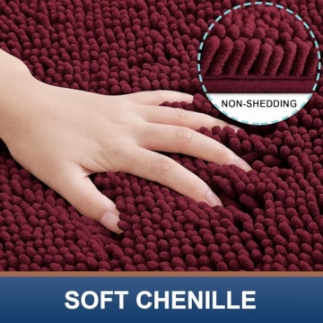 Smiry Luxury Chenille Bath Rugs - Soft & Absorbent Mat